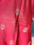 Rust Chanderi Chikankari Dupatta