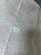 White Chanderi Chikankari Dupatta