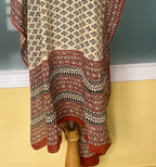 Beige & Rust Bagru Hand Block Print Cotton Dupatta