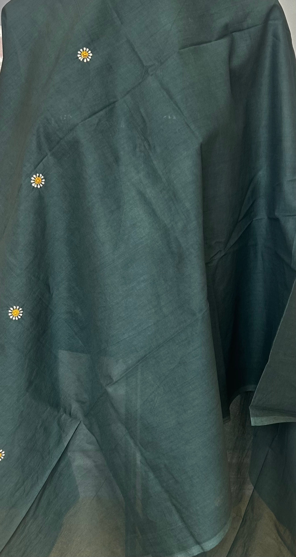 Green Cotton Chikankari Dupatta