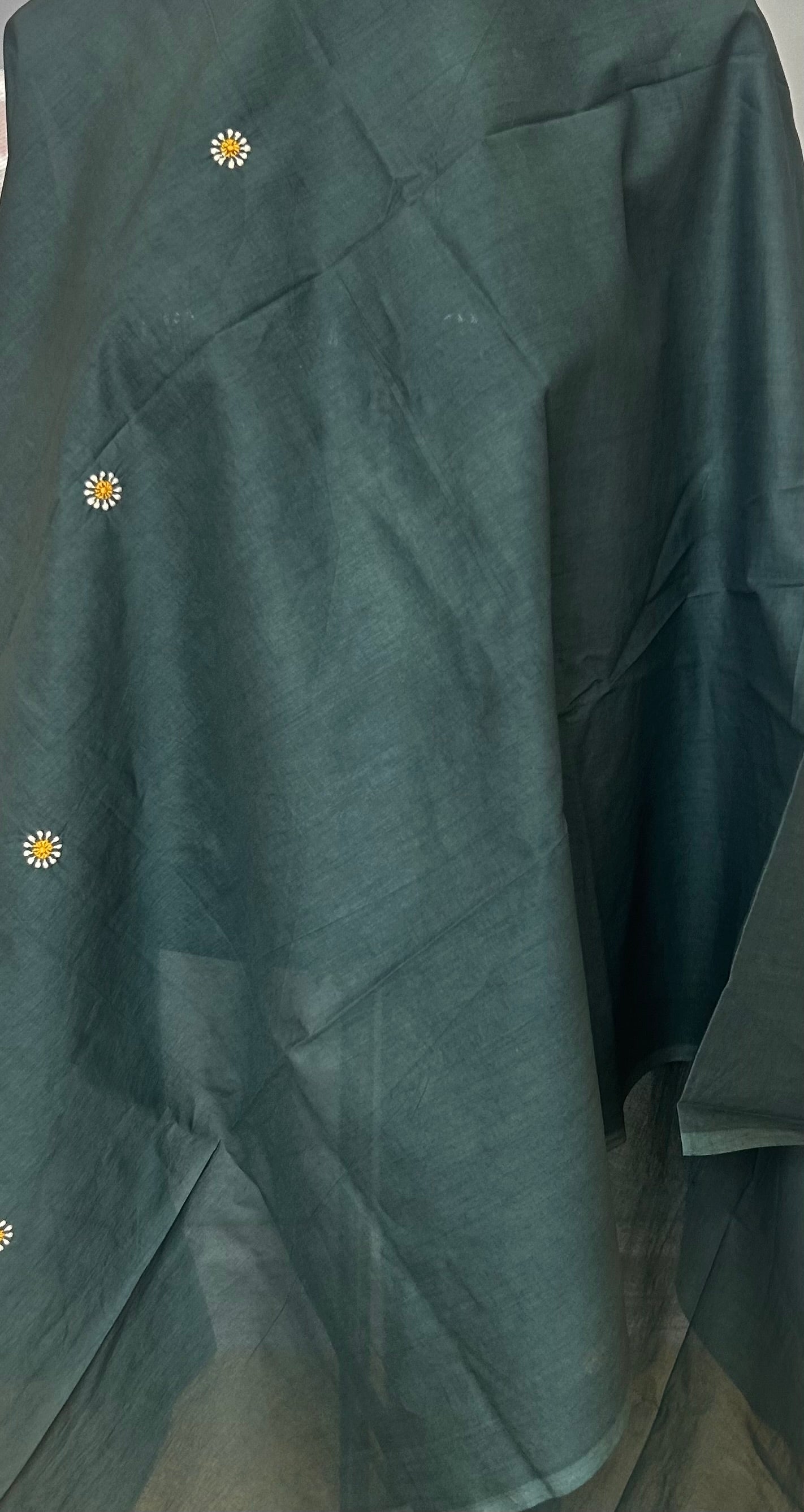 Green Cotton Chikankari Dupatta