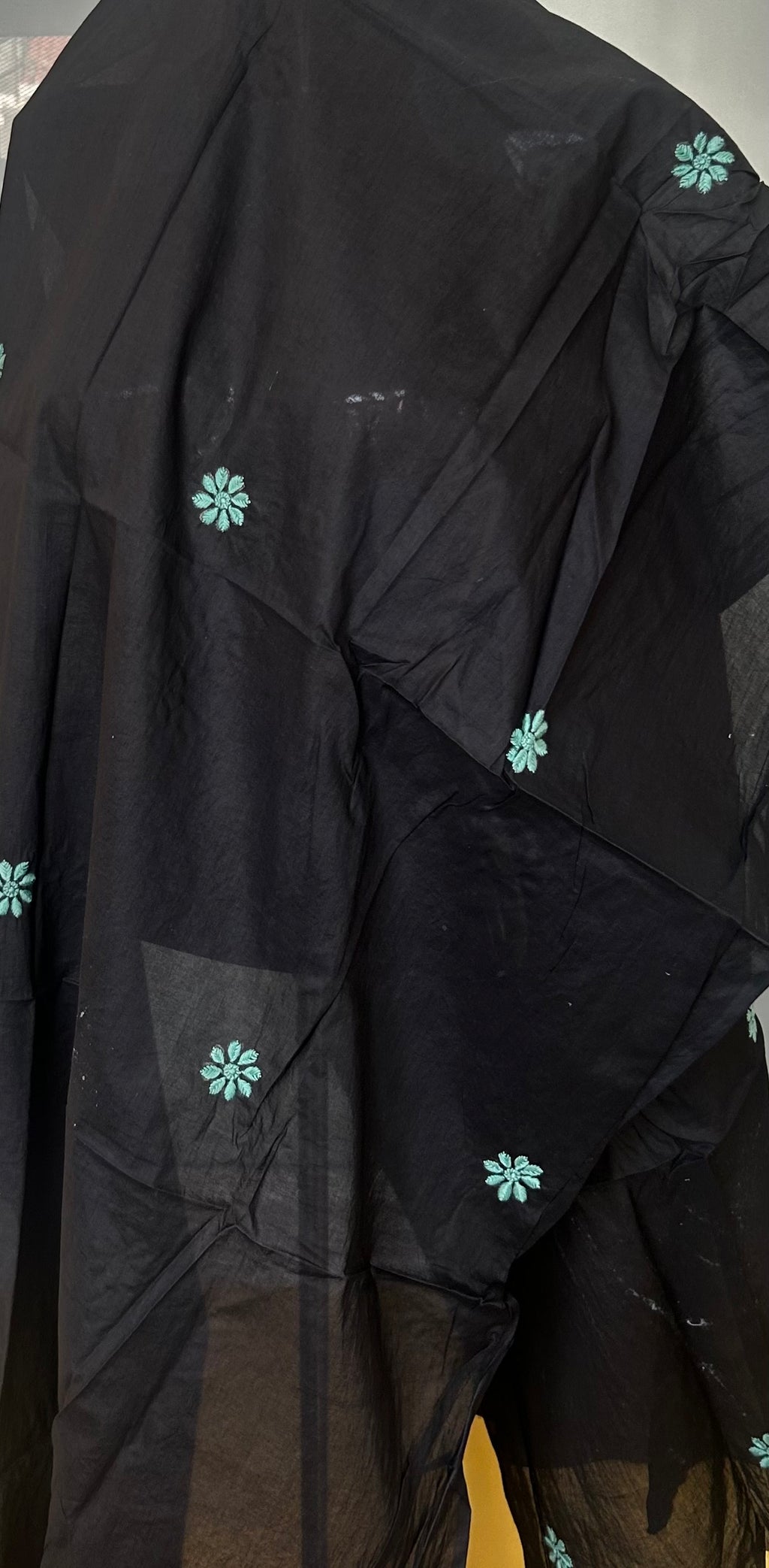 Black Cotton Chikankari Dupatta
