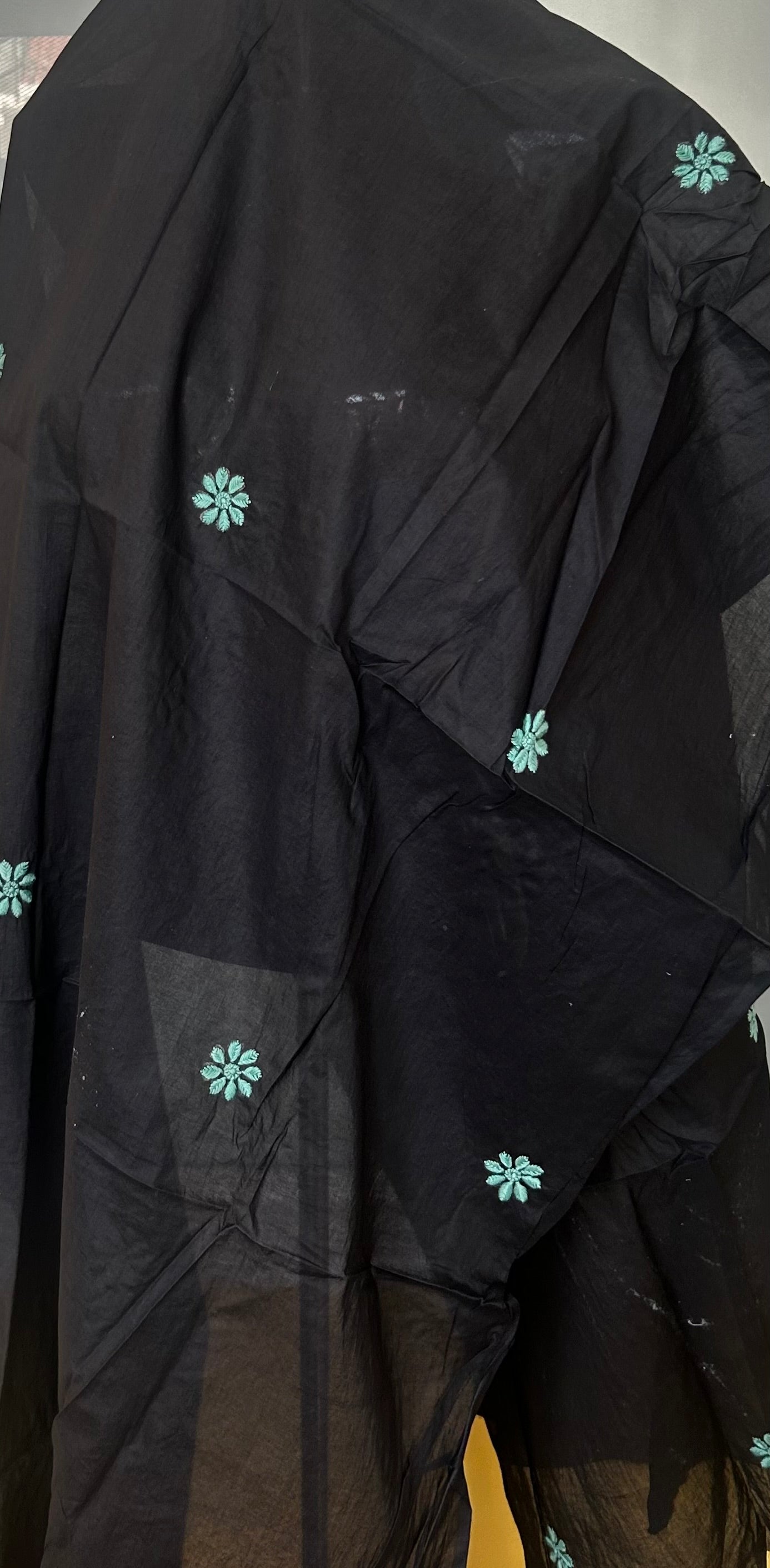 Black Cotton Chikankari Dupatta