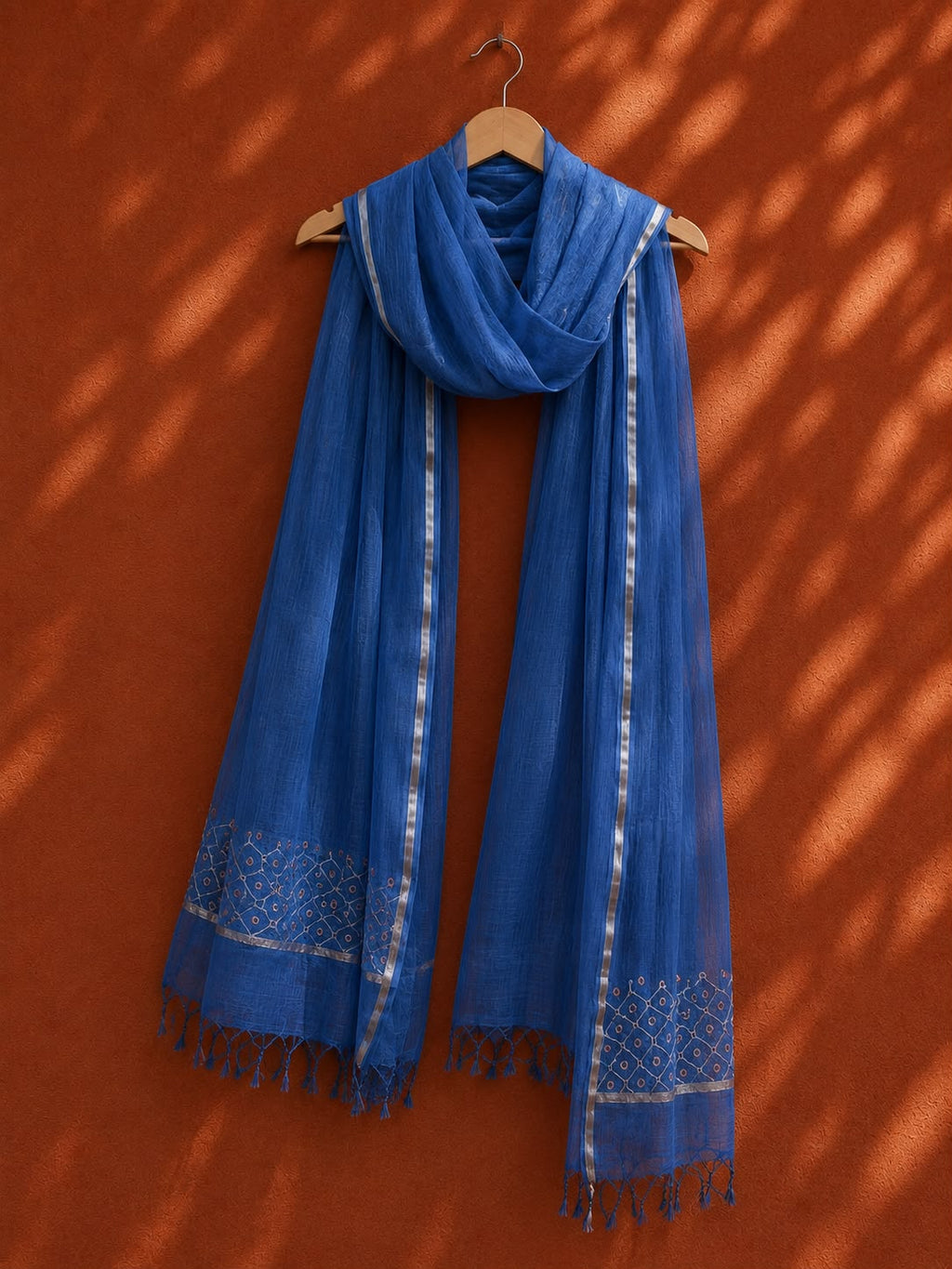 Indigo Chikankari Dupatta