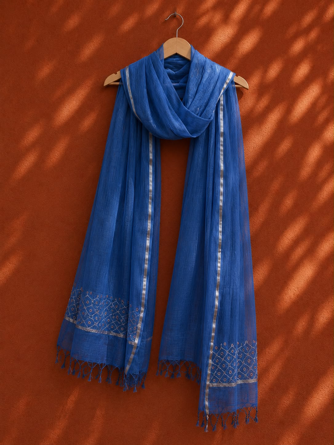 Indigo Chikankari Dupatta