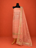 Pink Kota Doria Embroidered 2Pc Dress Material