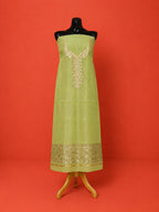 Green Kota Doria Embroidered 2PC Dress Material