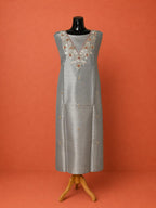 Grey Embroidered Kota Doria 2 PC Dress Material