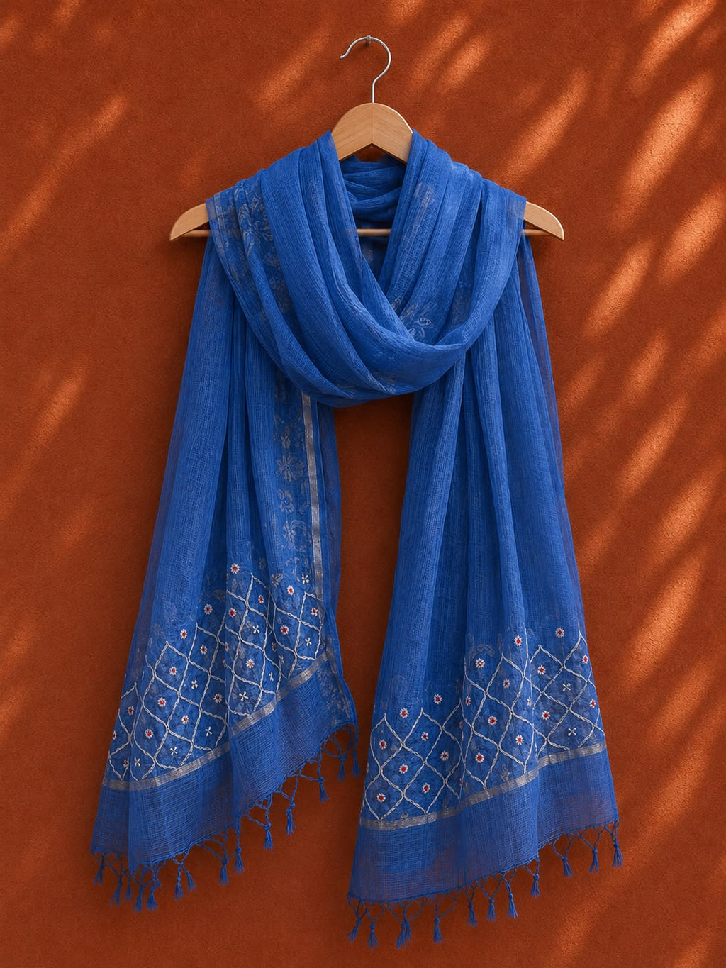 Indigo Chikankari Dupatta