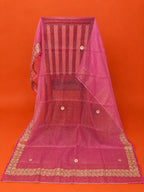 Pink Embroidered Kota Doria 2Pc Dress Material