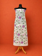 White Embroidered Kota Doria 2Pc Dress Material