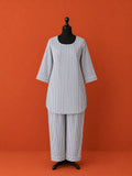 Blue Block Print Cotton Night Suit