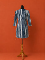 Blue Printed Cotton Short Kurti