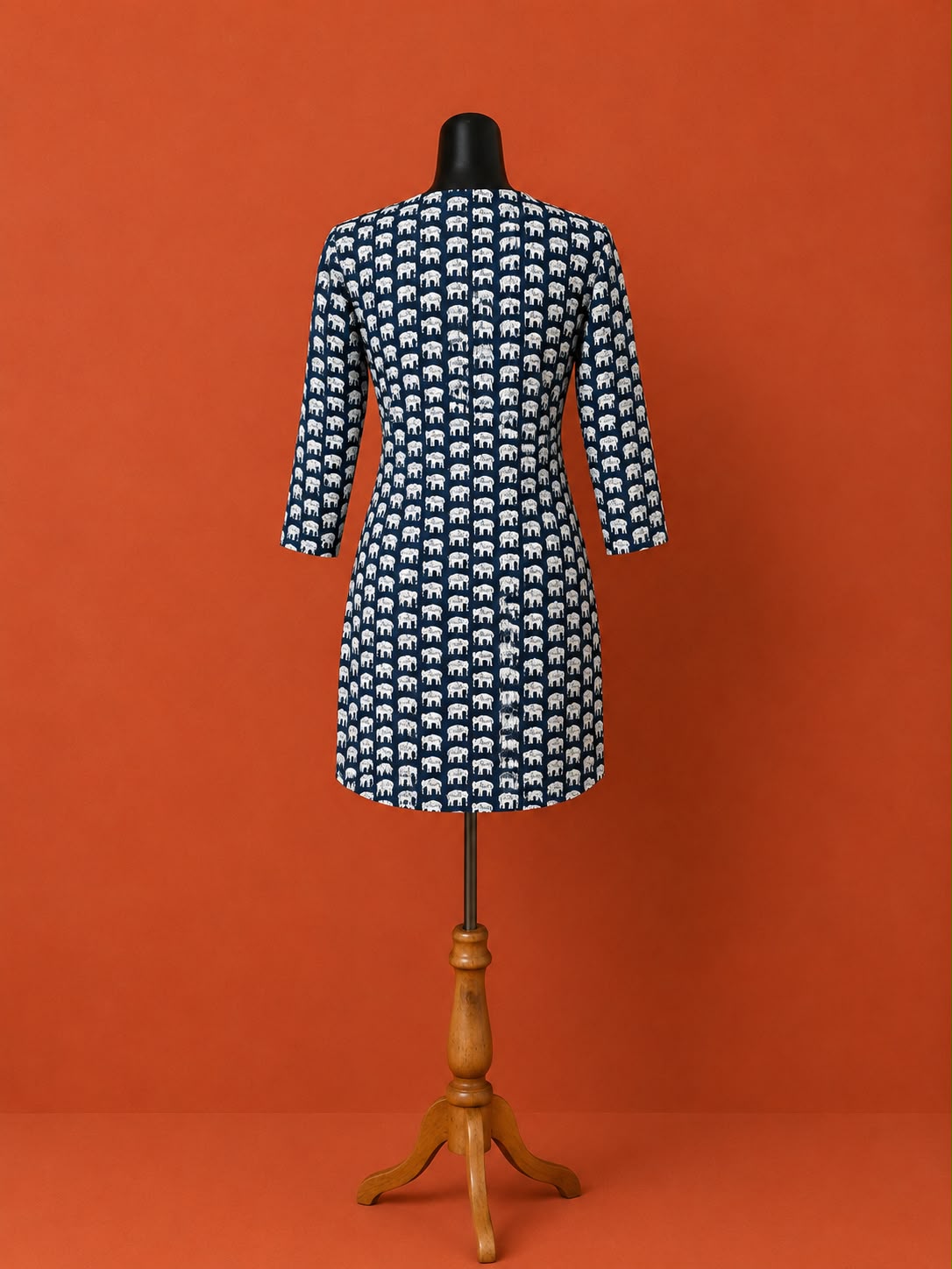 Blue Printed Cotton Short Kurti