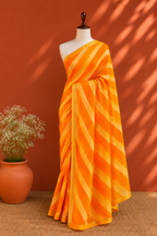 Orange Kota Doria Lehriya Sari
